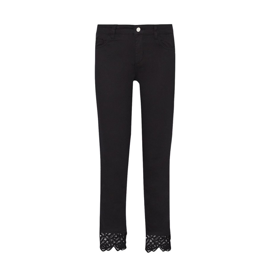 Donna Liu Jo Jeans / Pantaloni | Pantaloni Donna Liu Jo Lungo Ideal In Pizzo Bottom Up Black Wa3228 123