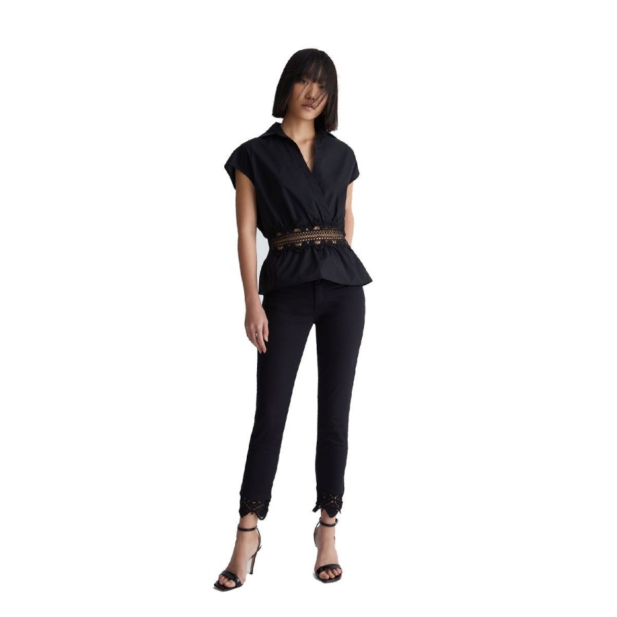 Donna Liu Jo Jeans / Pantaloni | Pantaloni Donna Liu Jo Lungo Ideal In Pizzo Bottom Up Black Wa3228 123