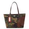 Donna Sprayground Borse A Mano | Borsa Donna Sprayground Shopping Bag Tote Shark Shape Check Green T4294 Co