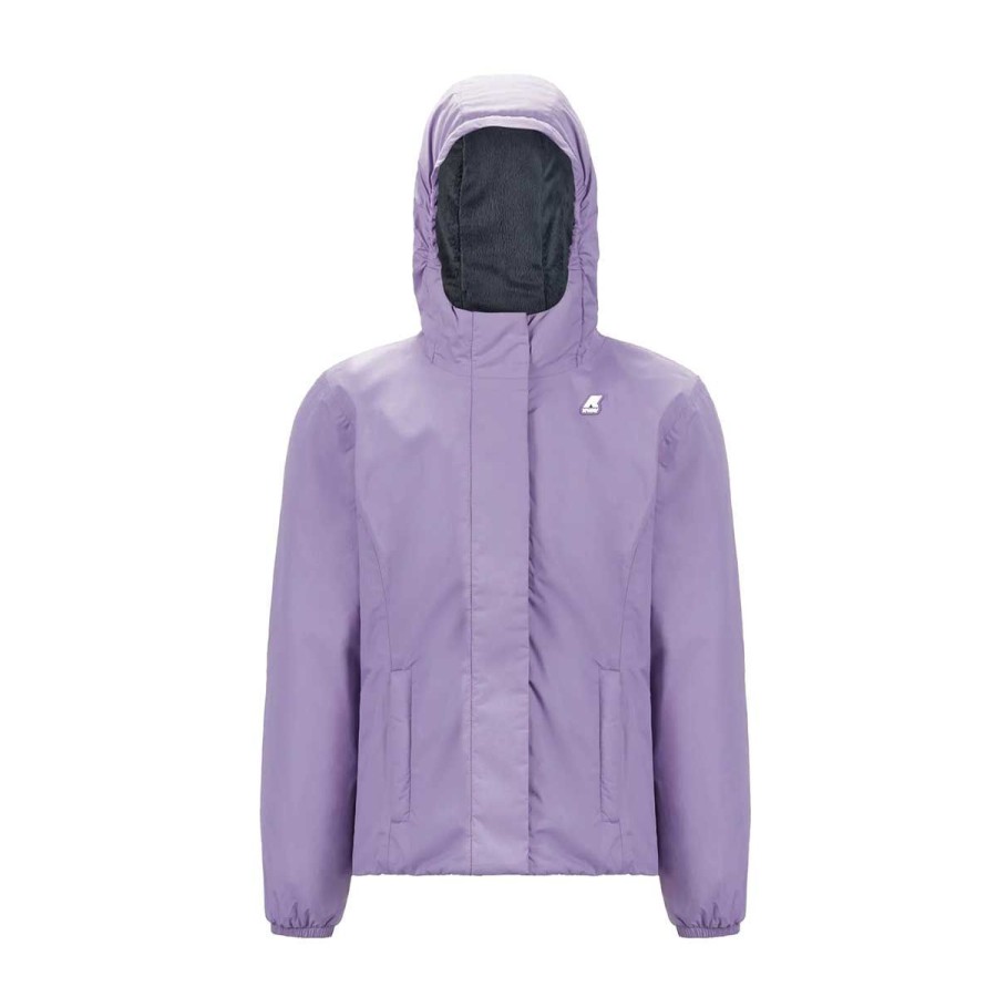 Kid & Youth K-Way Capispalla | Giacca Youth & Kid K-Way P.Lily Micro Violet Lavender K8121E 222