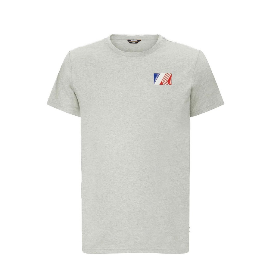 Uomo K-Way Abbigliamento | T-Shirt Uomo K-Way Odom Logo Box Grey K41371W Co