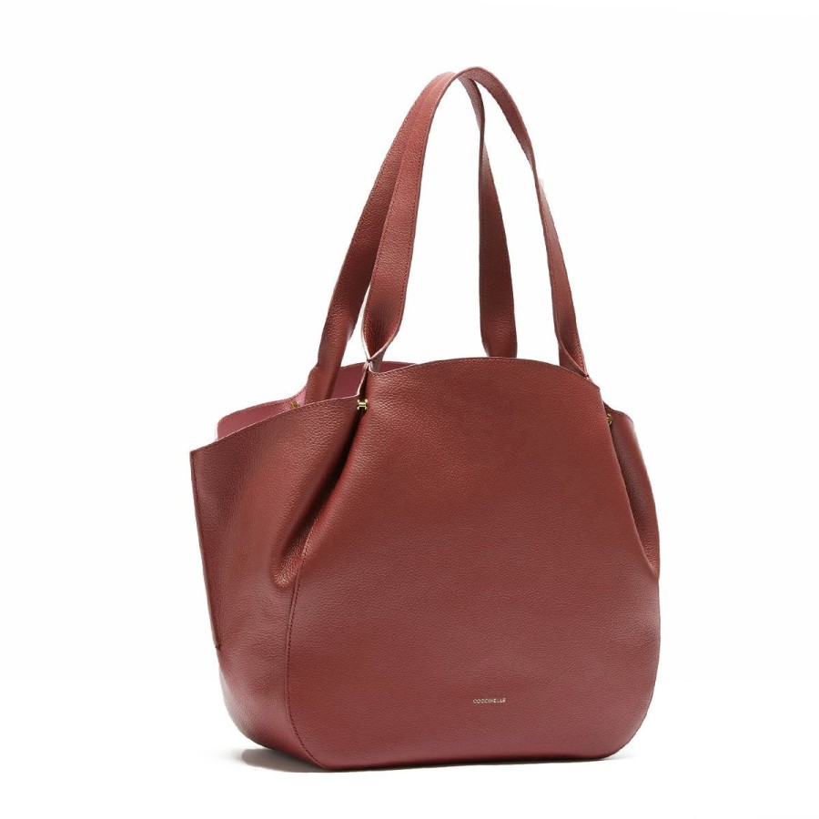 Donna Coccinelle Borse A Mano | Borsa Donna Coccinelle Shopper Bag Soft Cocciwear Brule Noire1P2F130101 223