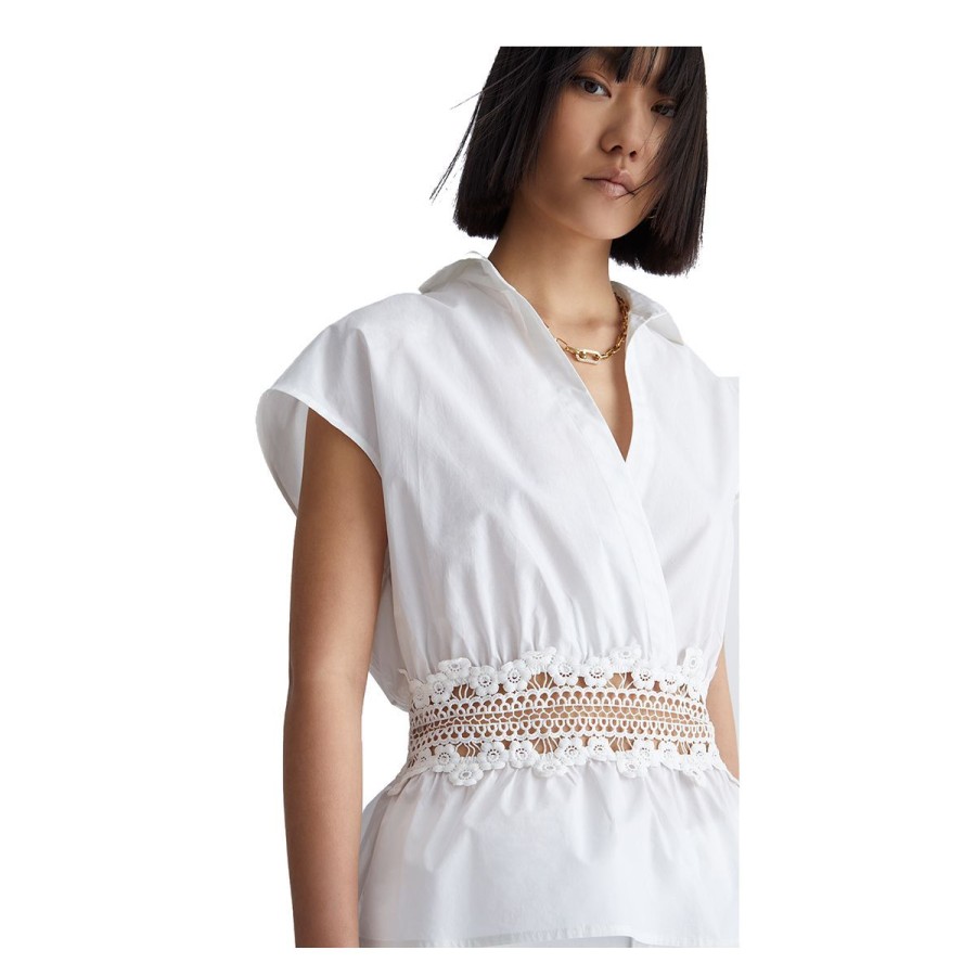 Donna Liu Jo Felpe / Maglie / Camicie | Blusa Donna Liu Jo Tunica In Popeline Di Cotone Optic White Wa3080 123