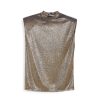 Donna Liu Jo Felpe / Maglie / Camicie | Yop Donna Liu Jo Lupetto In Jerrsey Lurex Nero E Oro Cf2151 222