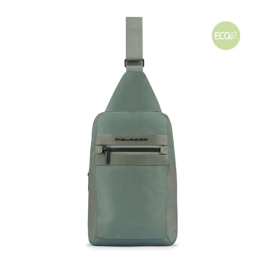 Donna Piquadro Borse A Spalla | Monospalla Unisex Piquadro Woody Porta Ipad Verde Ca5751S117 123