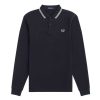 Uomo Fredd Perry Abbigliamento | Polo Uomo Fred Perry Manica Lunga Multi Twin Tipped M3636 Navy 220