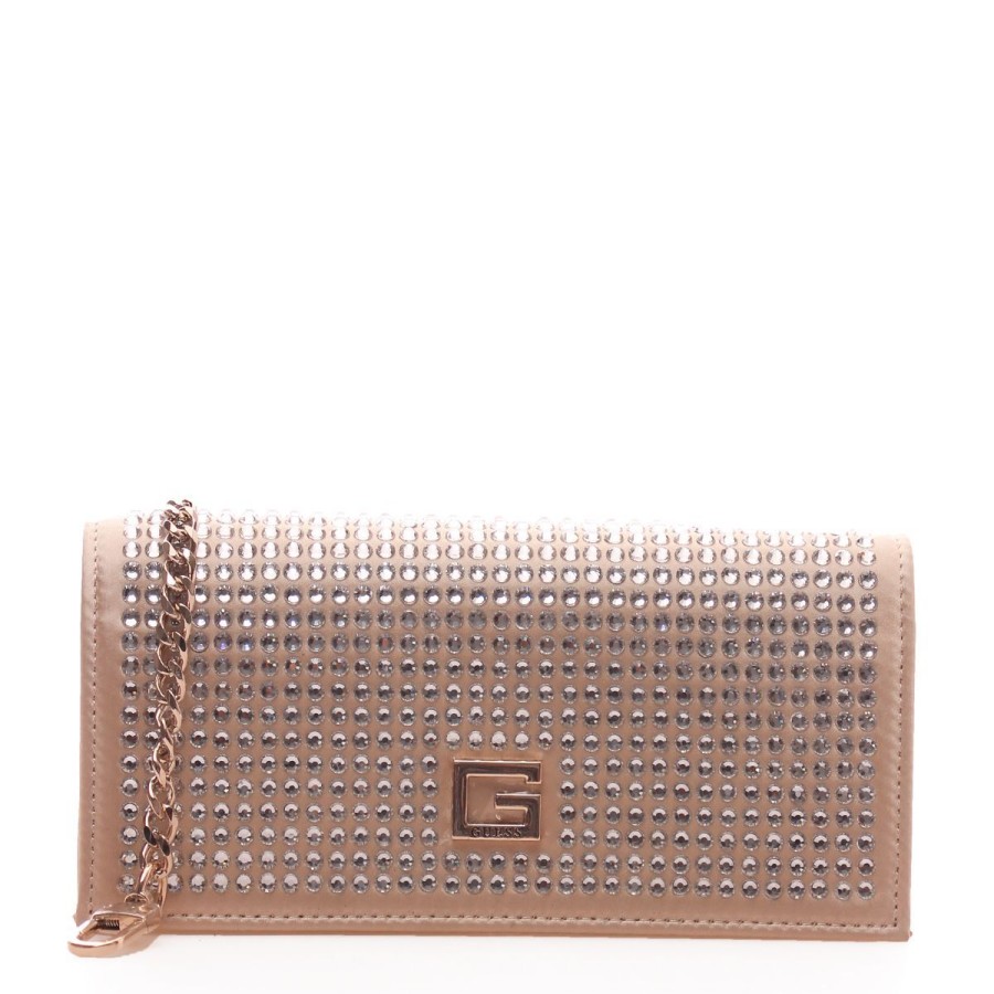 Donna Guess Borse A Spalla | Borsa Donna Guess Clutch Giled Glamour Nero Hweg87777 223