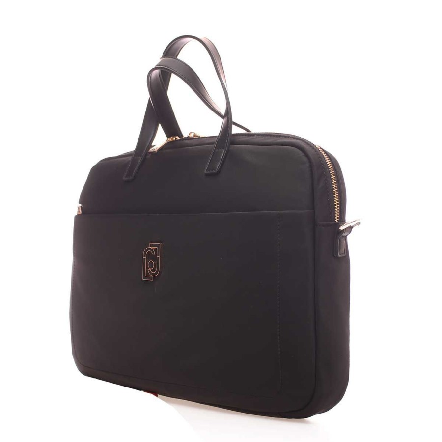 Donna Liu Jo Borse A Mano | Borsa Donna Liu Jo Briefcase Bag M Con Tracolla Ecs Brionia Black Af3230 223