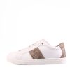 Donna Guess Calzature | Scarpa Donna Guess Sneakers Todi 4G Logo Bianco Latte Brown Fl7Dofal 223