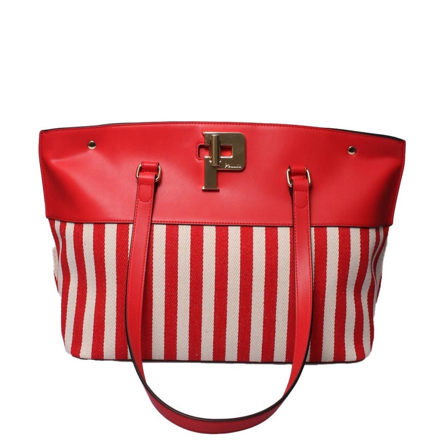 Donna Pollini Borse A Mano | Borsa Donna Pollini Shopping Rosso/Ecru' Sc4543 121