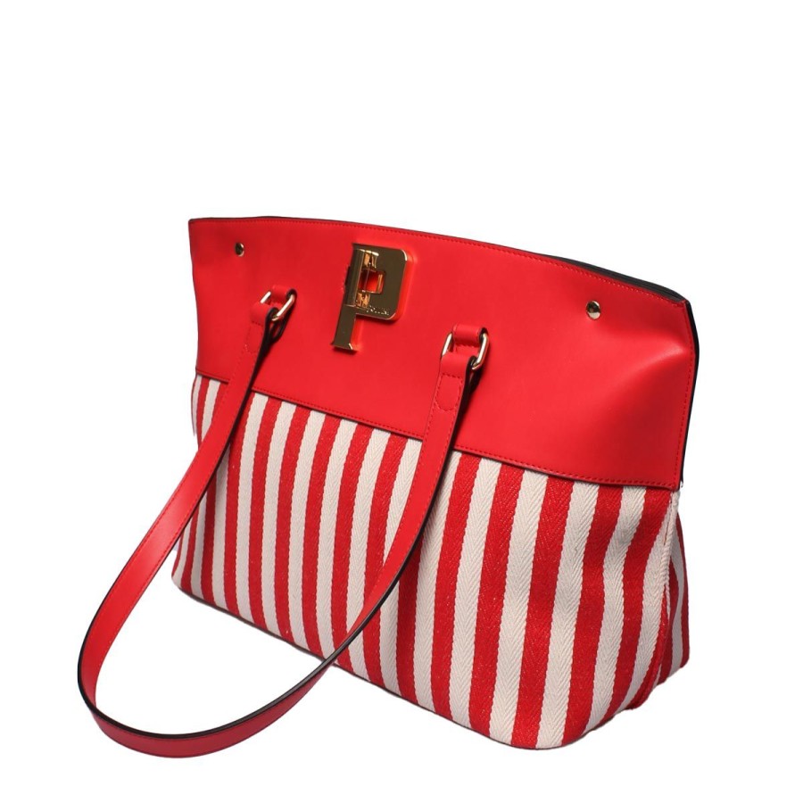 Donna Pollini Borse A Mano | Borsa Donna Pollini Shopping Rosso/Ecru' Sc4543 121