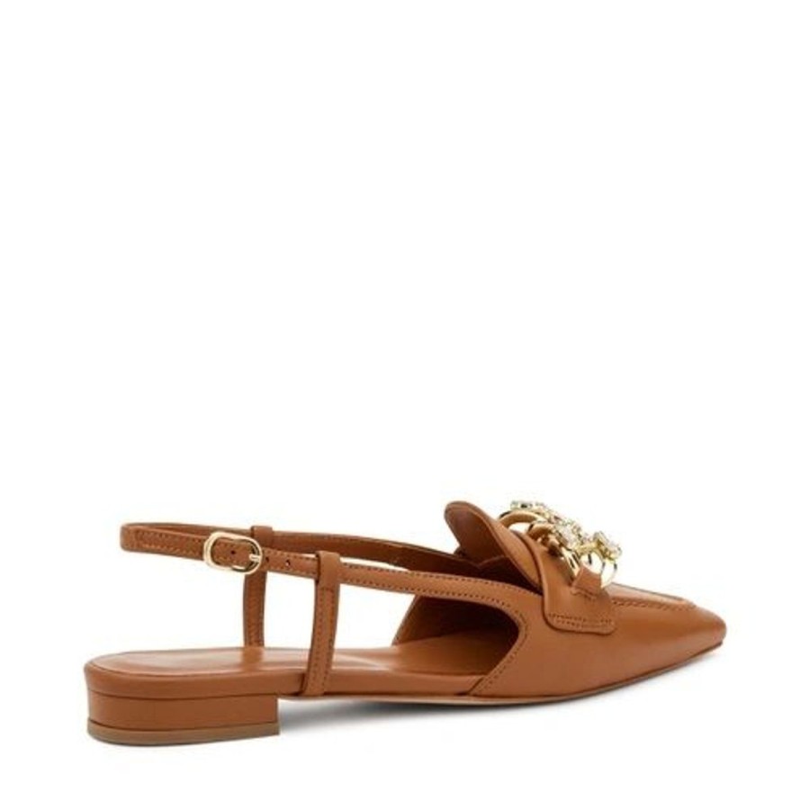 Donna Frau Calzature | Scarpa Donna Frau Slingback Gioiello In Pelle Wood 92T3 123