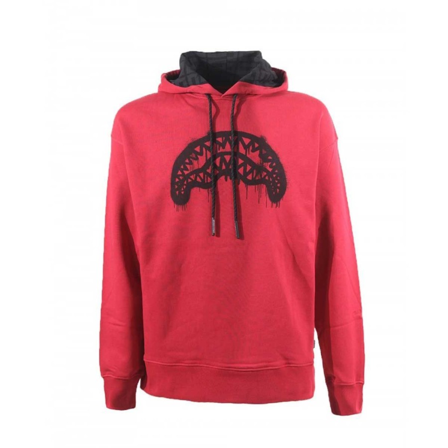 Uomo Sprayground Abbigliamento | Felpa Donna Sprayground Con Cappuccio Graffiti Hoodie Red Sp225 222