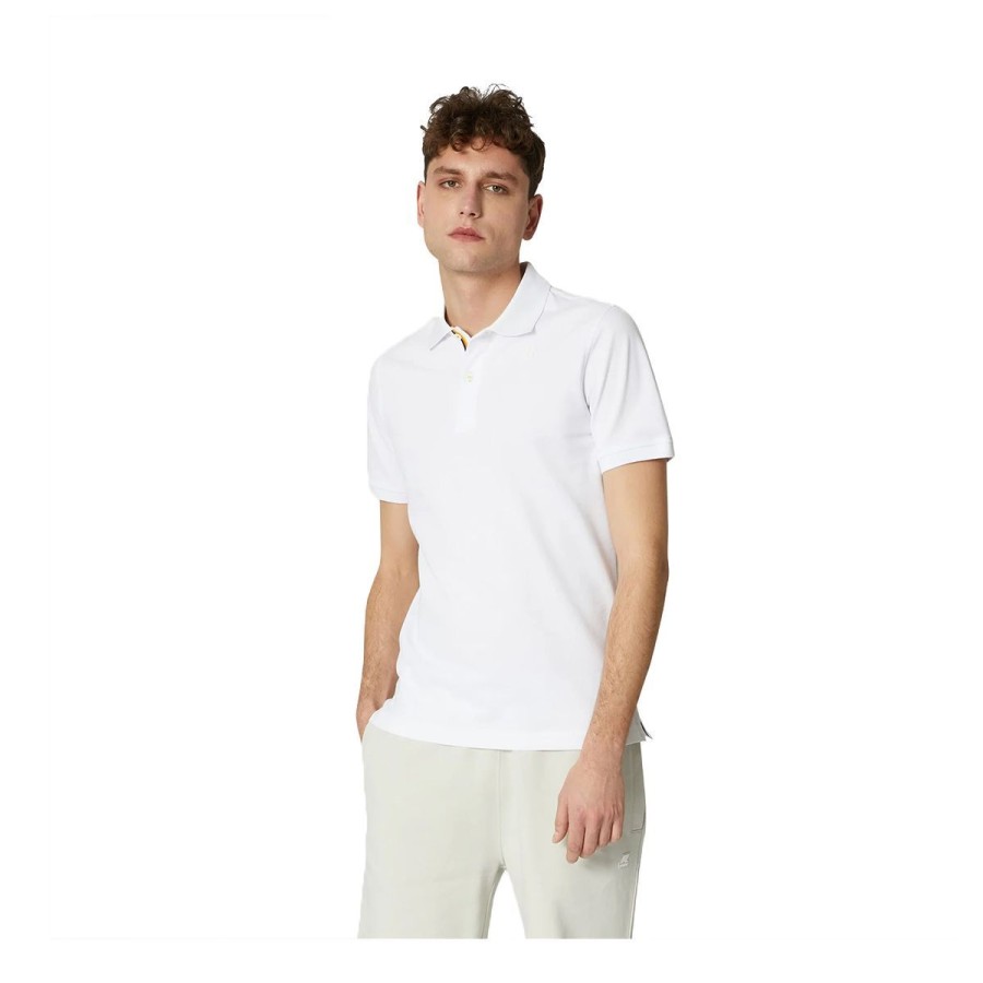 Uomo K-Way Abbigliamento | Polo Uomo K-Way Vinnie White K3112Mw Co