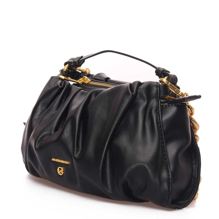 Donna Gattinoni Borse A Mano | Borsa Donna Gattinoni Roma Hand Bag Skin Black Benk68192 123