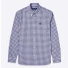 Uomo Fredd Perry Abbigliamento | Camicia Uomo Fred Perry Gingham M9500 Blue 220