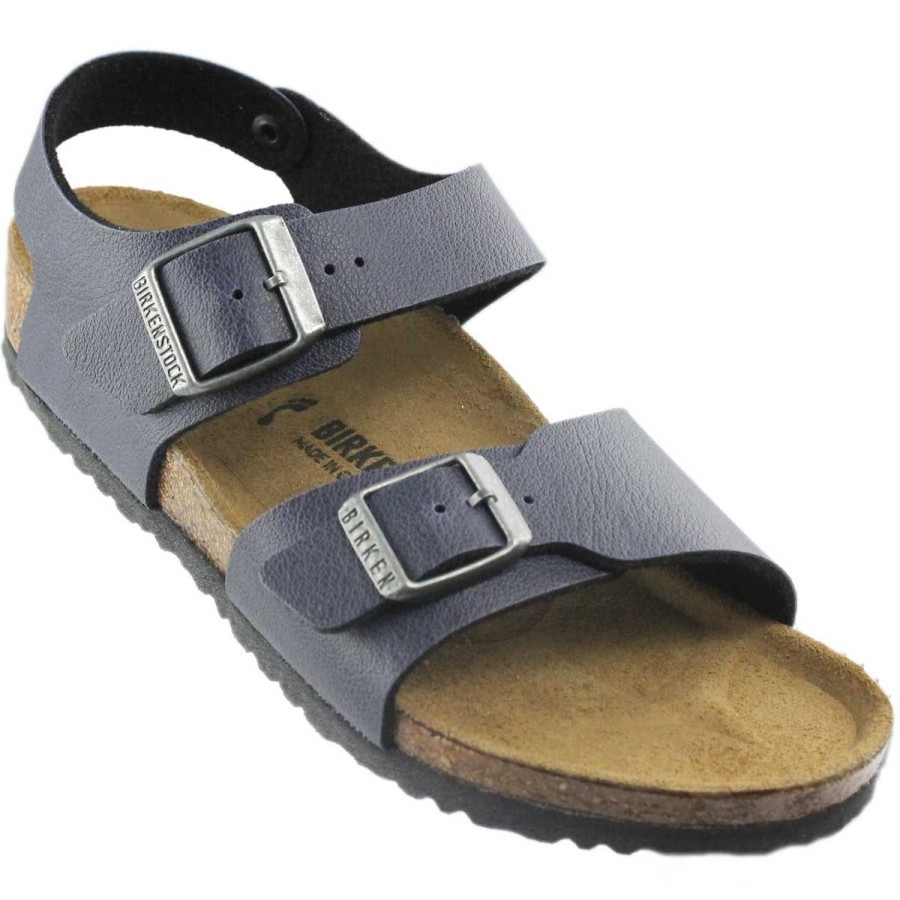 Donna Birkenstock Calzature | Sandalo Birkenstock Kids N.York Pull Up Navy Art 003355 Co