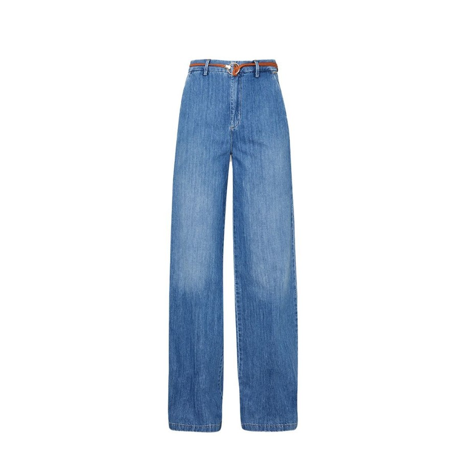 Donna Liu Jo Jeans / Pantaloni | Jeans Donna Liu Jo Flare Belt In Denim Blue Medio Ua3180 123