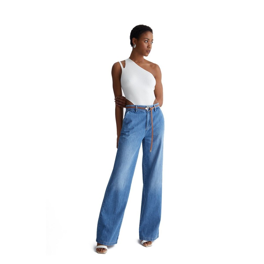 Donna Liu Jo Jeans / Pantaloni | Jeans Donna Liu Jo Flare Belt In Denim Blue Medio Ua3180 123