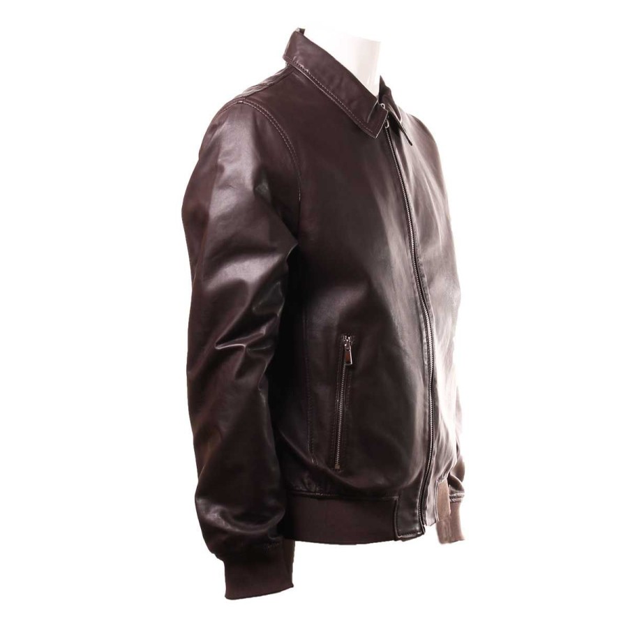 Uomo The Jack Leather Abbigliamento | Giubbino Uomo The Jack Leather N.Yorker Testa Di Moro 121