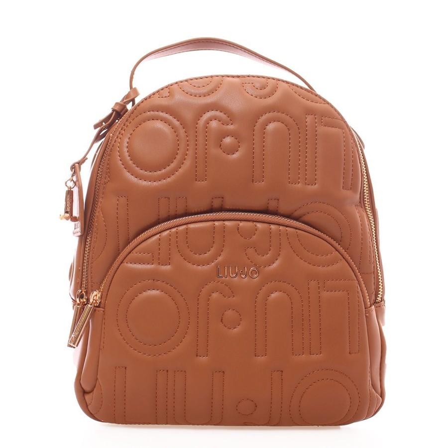 Donna Liu Jo Zaini | Zaino Donna Liu Jo Backpack Manh Logo Cammello Af3420 223