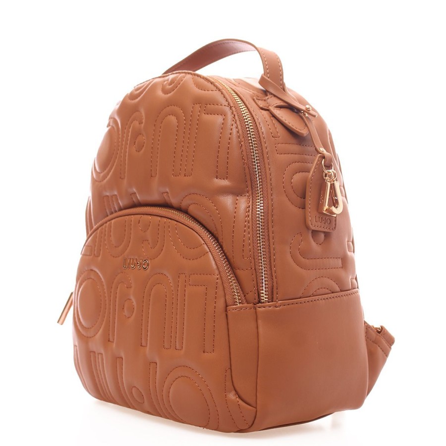 Donna Liu Jo Zaini | Zaino Donna Liu Jo Backpack Manh Logo Cammello Af3420 223