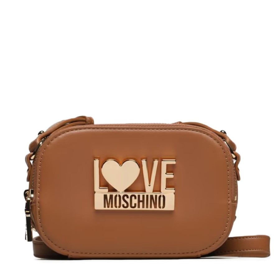 Donna Moschino Borse A Spalla | Borsa Donna Love Moschino Crossbody Bag Maxi Logo Cammello Jc4028 223