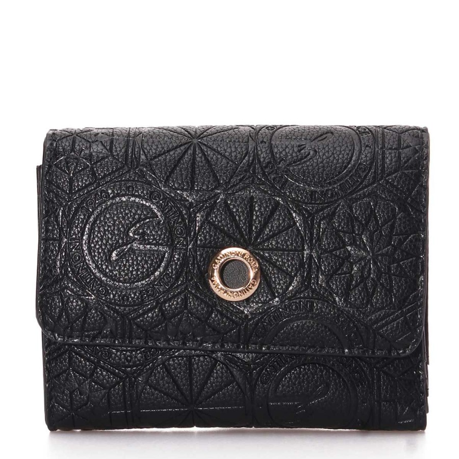 Donna Gattinoni Portafogli | Portafoglio Donna Gattinoni Roma Wallet Clip M Teodosia Great Embossed Black Bintd8155 123