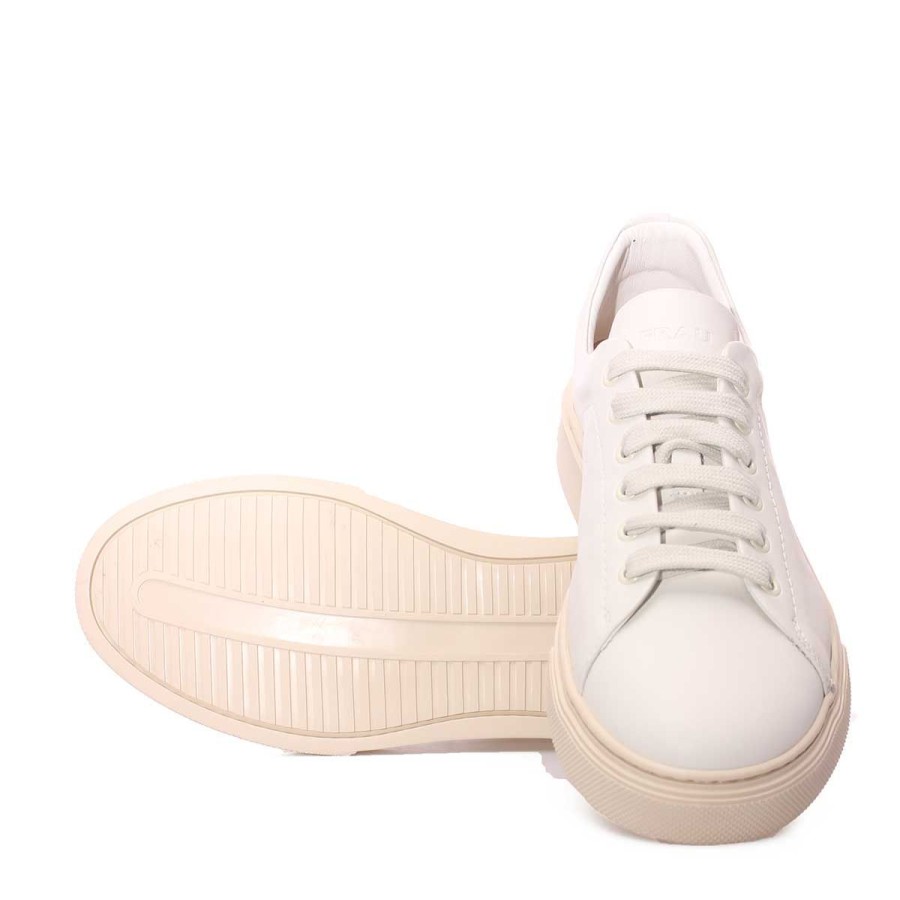 Uomo Frau Sneakers | Scarpa Uomo Frau Sneakers Pelle Mousse Off White 28P0Blu 123