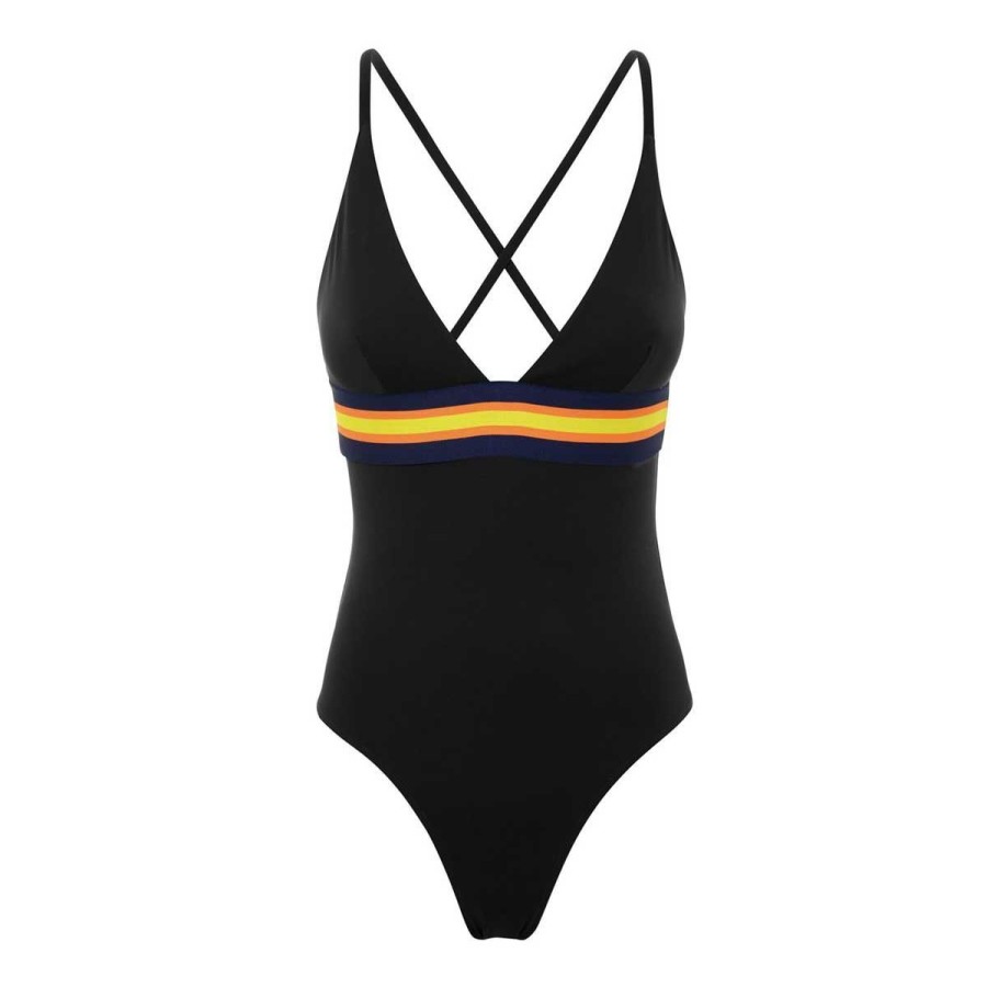 Donna K-Way Costumi Da Mare / Seawear | Costume Donna K-Way Katline Tape Black Pure K00Bfs 121