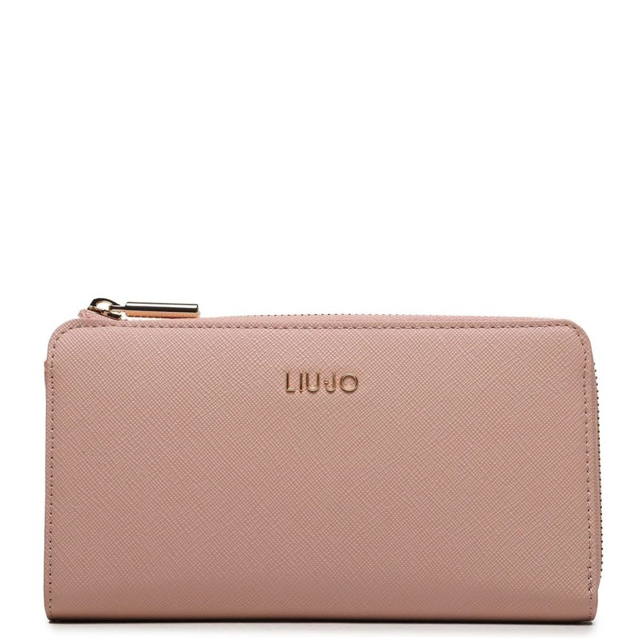 Donna Liu Jo Portafogli | Portafoglio Donna Liu Jo Wallet Saffiano Caliwen Soft Peach Af3381 223