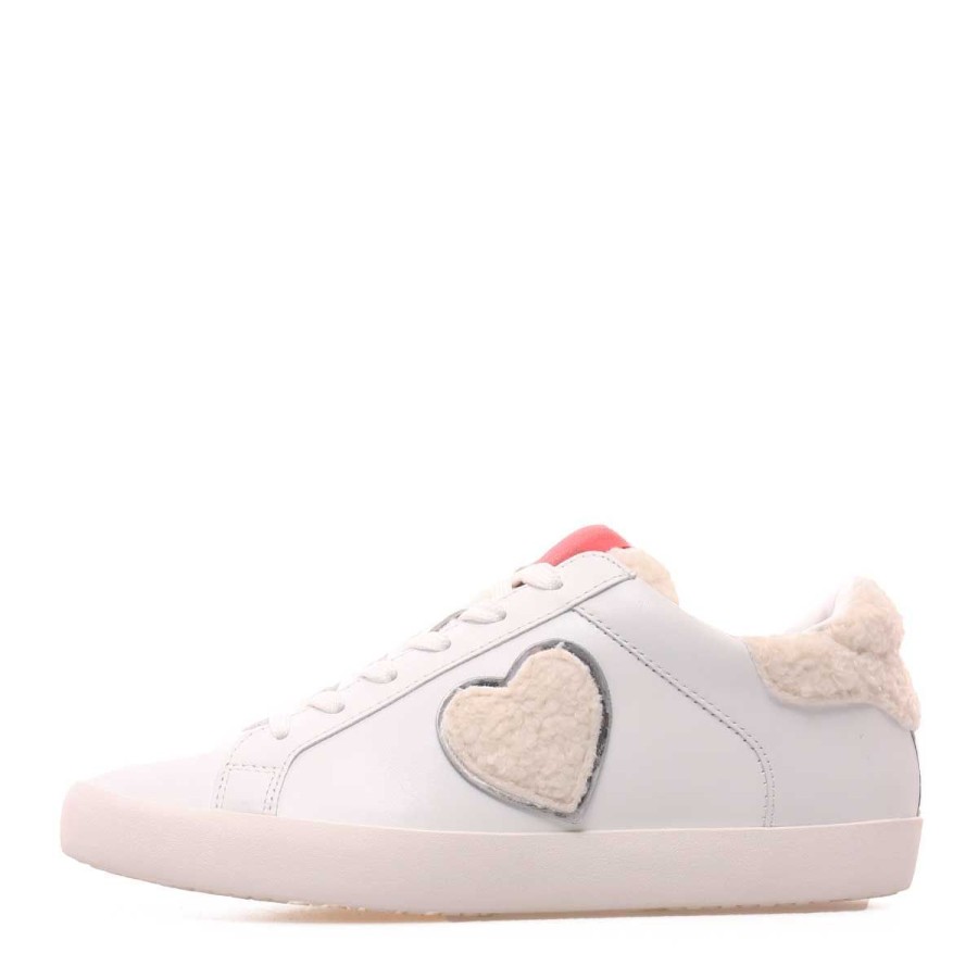 Donna Moschino Calzature | Scarpa Donna Love Moschino Snekers Fur Hearth White Ja15602 222