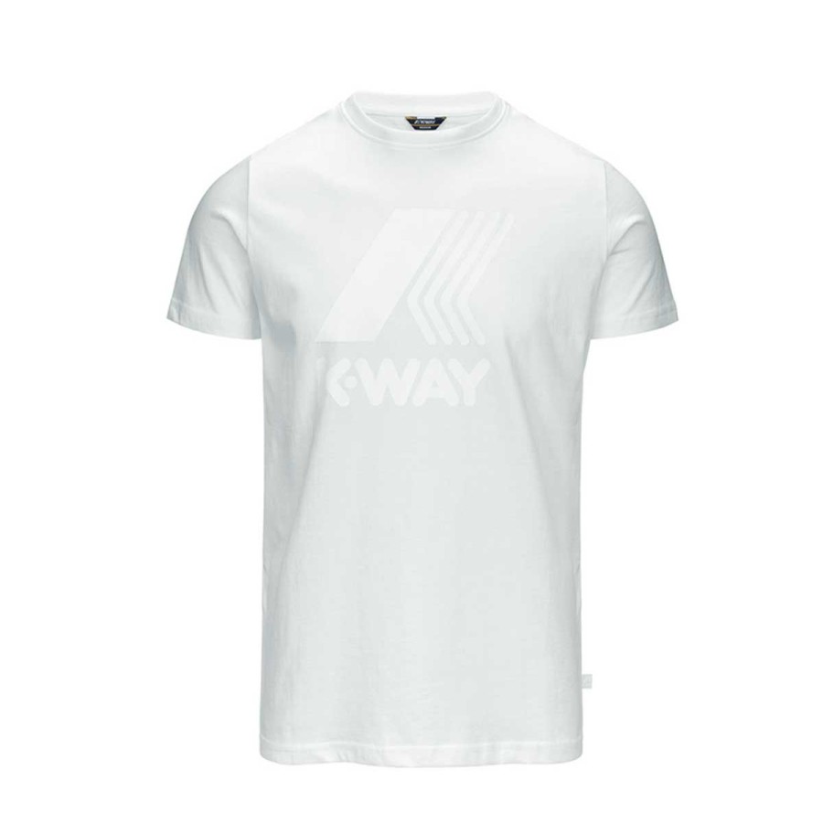 Uomo K-Way Abbigliamento | T-Shirt Kid E Junior K-Way Elliot White K009Pr 121