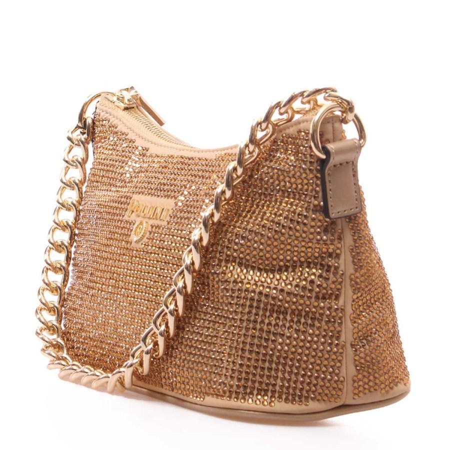 Donna Pollini Borse A Mano | Borsa Donna Pollini Handbag Matt Satin Mini Strass Gold Sc4562 123