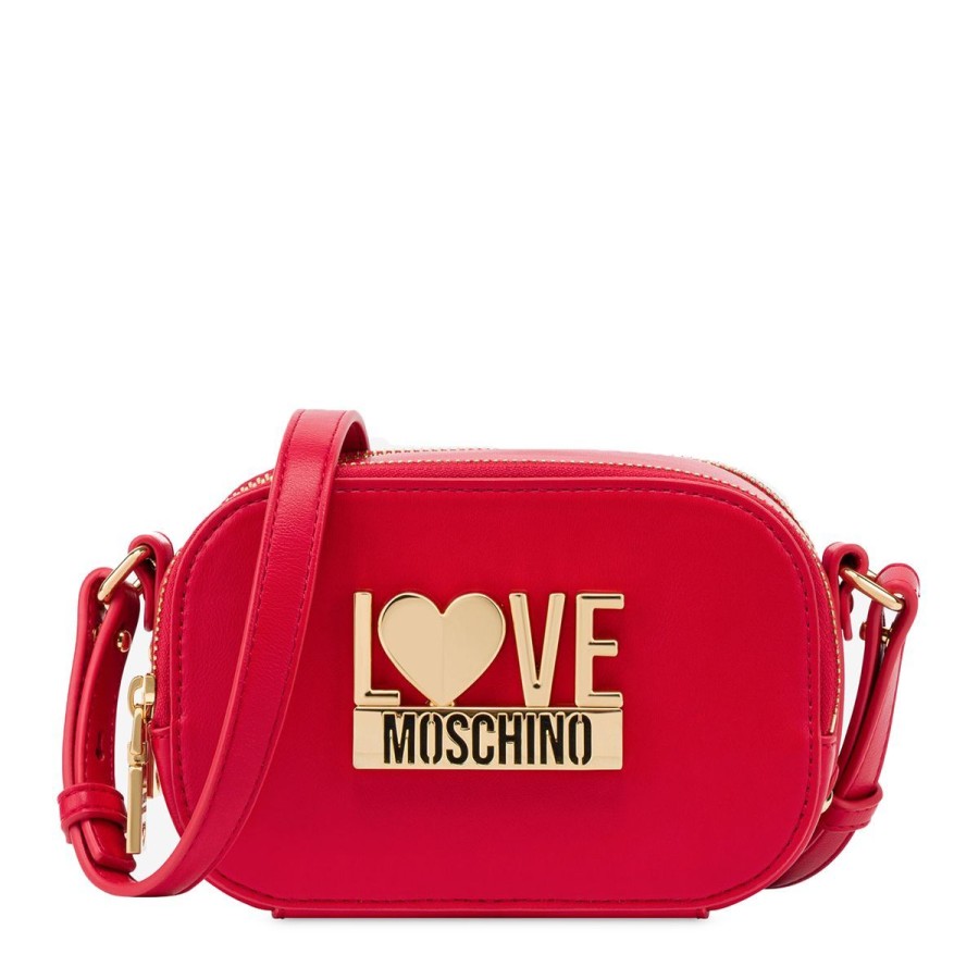 Donna Moschino Borse A Spalla | Borsa Donna Love Moschino Crossbody Bag Maxi Logo Rosso Jc4028 223