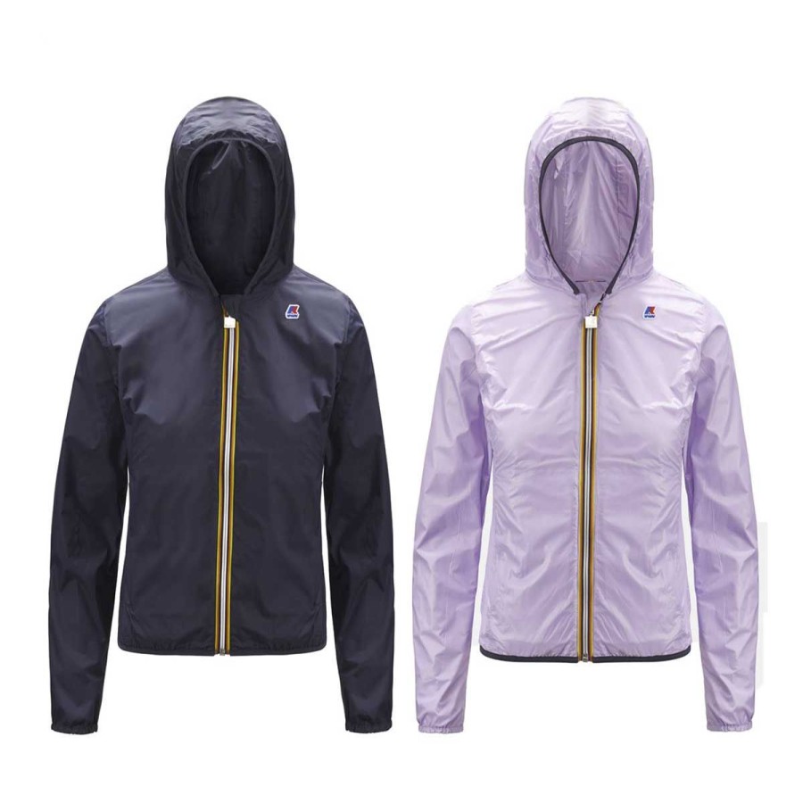 Donna K-Way Capispalla | Giacca Donna E Kid / Youth K-Way Lily Plus.2 Double Blue / Violet K111Nlw 122