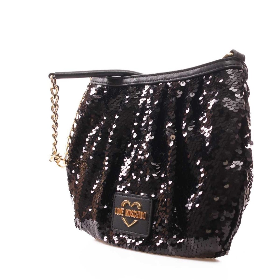 Donna Moschino Borse A Mano | Borsa Donna Love Moschino Top Handle Bag Soft Paillettes Gold Black Jc4068 123