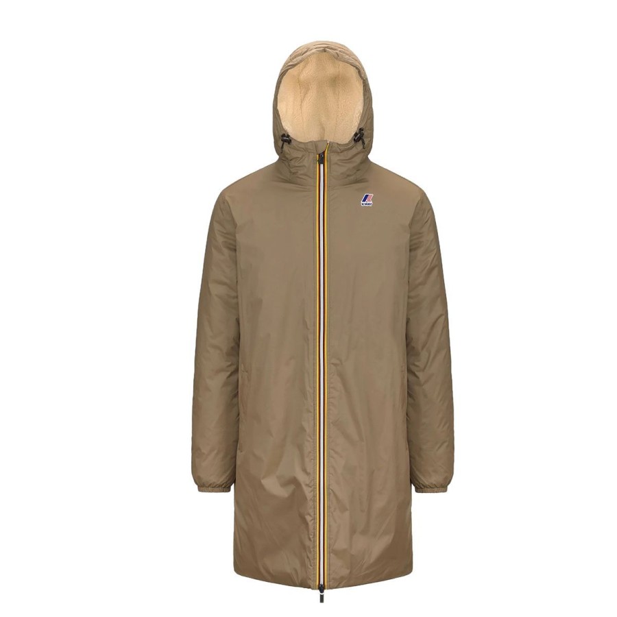 Uomo K-Way Abbigliamento | K-Way Giacca Uomo Le Vrai 3.0 Eiffel Orsetto Beige Taupe K3114Kw Co