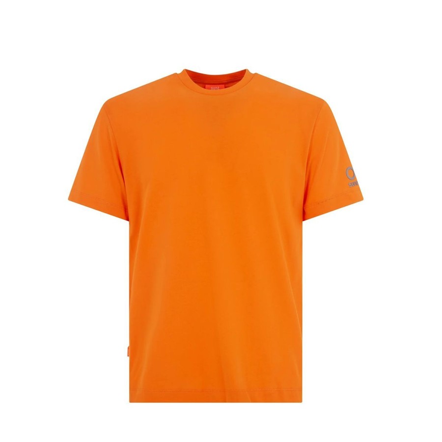 Uomo Suns Abbigliamento | T Shirt Uomo Suns Paolo Photo In Cotone Orange Tss01048U 123