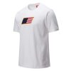 Uomo New Balance Abbigliamento | Maglietta Uomo New Balance Mt01502 T Shirt Athletics Usa Logo White 120