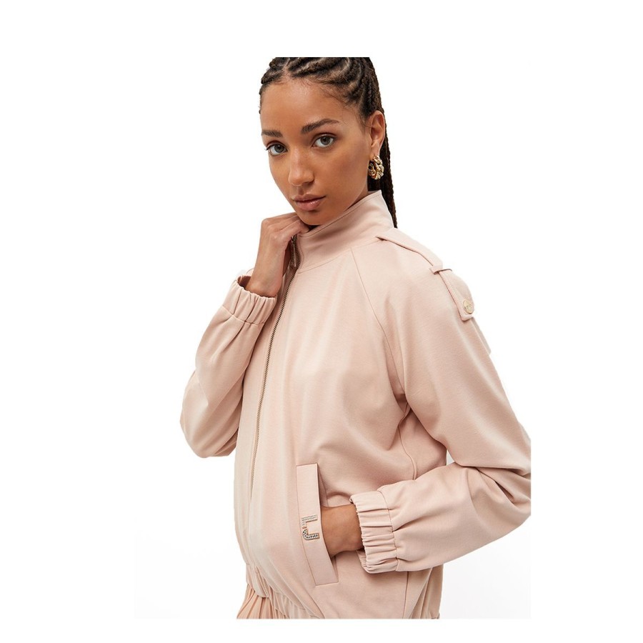 Donna Liu Jo Capispalla | Giacca Donna Liu Jo In Tessuto Jersey Stretch Nude Ta3075 123