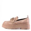 Donna Liu Jo Calzature | Scarpa Donna Liu Jo Mocassino Platform Con Logo Love Nude Sf3039 223