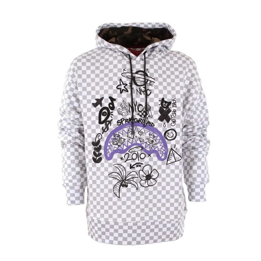 Uomo Sprayground Abbigliamento | Felpa Uomo Sprayground Con Cappuccio Smooth Graffiti Hoodie Sp227 222