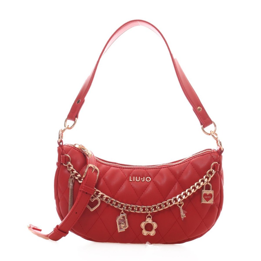 Donna Liu Jo Borse A Spalla | Borsa Donna Liu Jo Crossbody Bag M Metalasse' Astilbe Strawberry Af3254 223