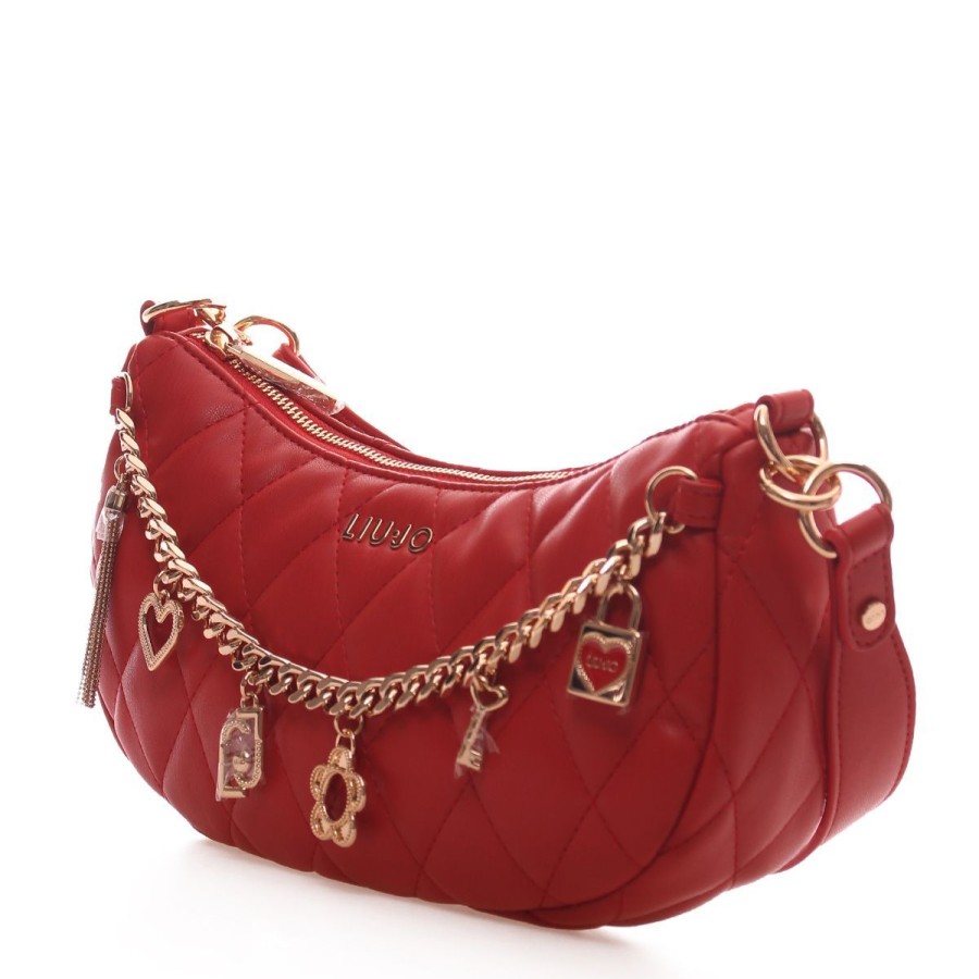 Donna Liu Jo Borse A Spalla | Borsa Donna Liu Jo Crossbody Bag M Metalasse' Astilbe Strawberry Af3254 223