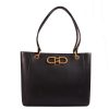 Donna Guess Borse A Spalla | Borsa Donna Guess Tote Bag Media Fleet Noel Black Hwvb89822 223