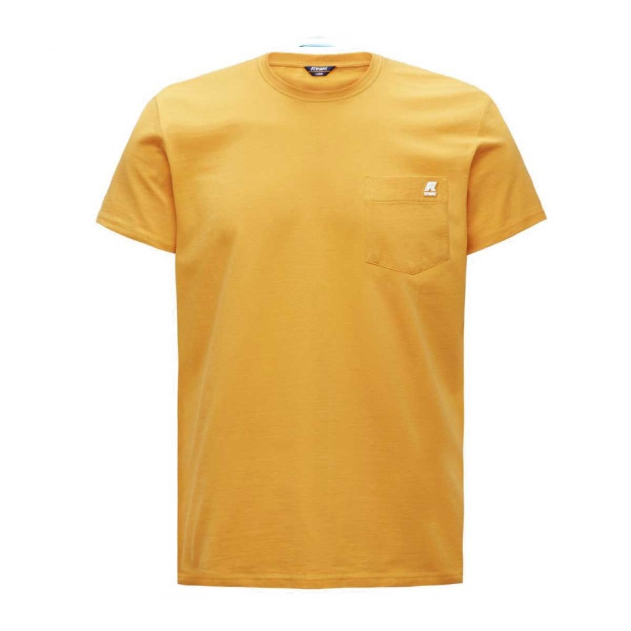 Uomo K-Way Abbigliamento | T-Shirt Uomo K-Way Sigur Yellow Lt Jurassic K00Ai 122