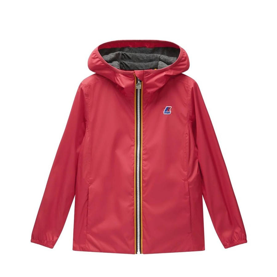 Kid & Youth K-Way Capispalla | Giacca Kid & Youth K-Way Marguerite Stretch Poly Jersey Red Berry K81256W Co