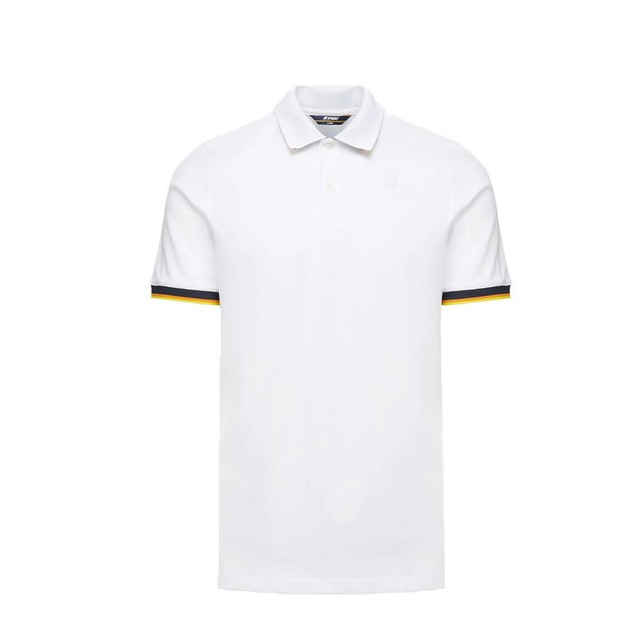 Uomo K-Way Abbigliamento | Polo Uomo K-Way Vincent White K7121Iw Co