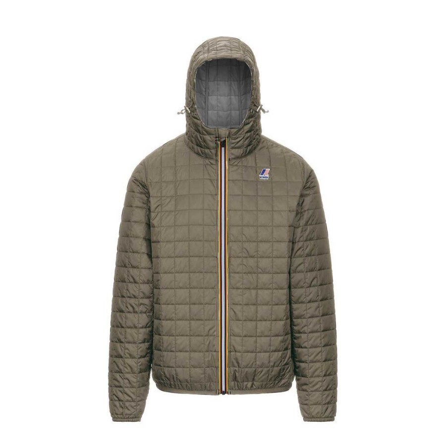 Uomo K-Way Abbigliamento | Giacca Kid K-Way Le Vrai Claude Quilted Lt Warm Beige Taupe K51138W 121